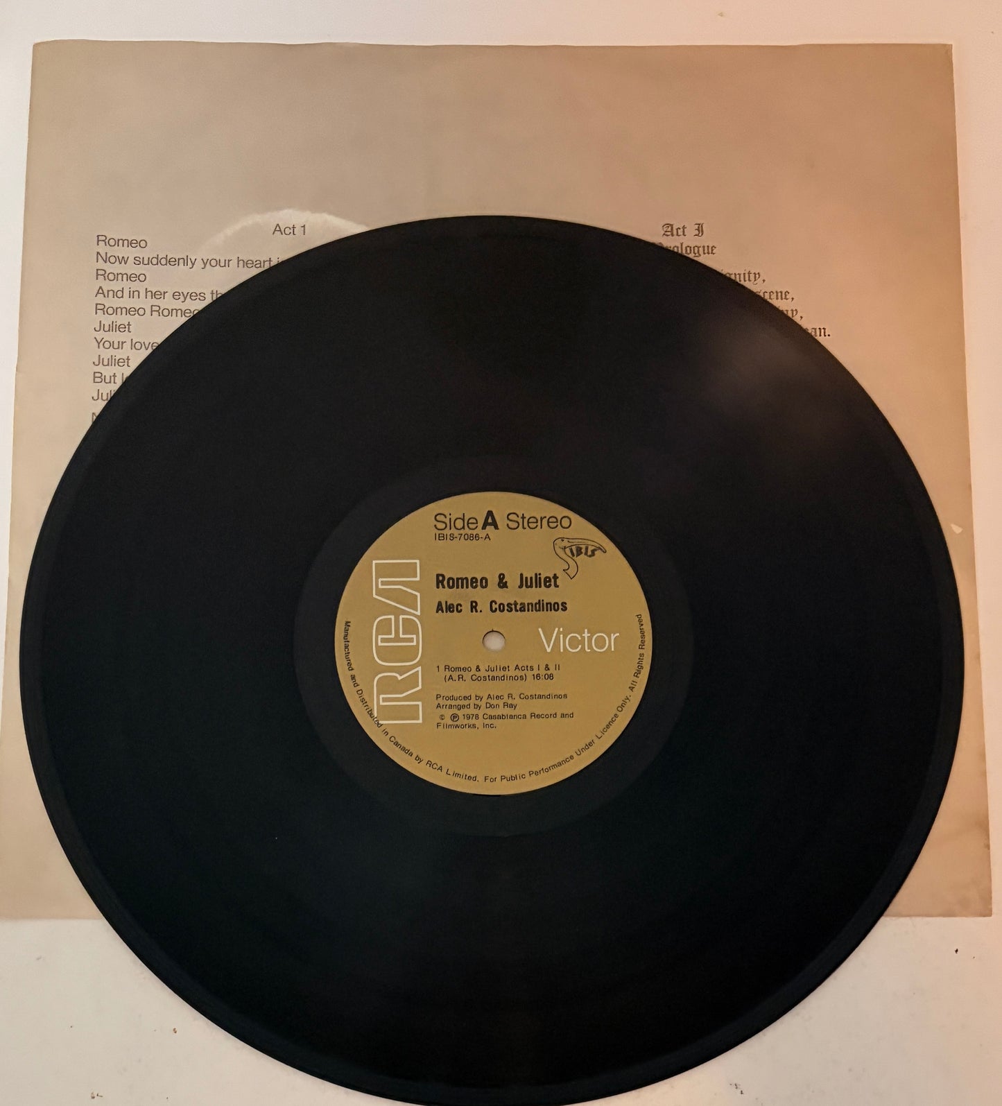 Romeo &amp; Juliet Alec R. Costandinos and the Syncophonic Orchestra 1978 Vinyl LP