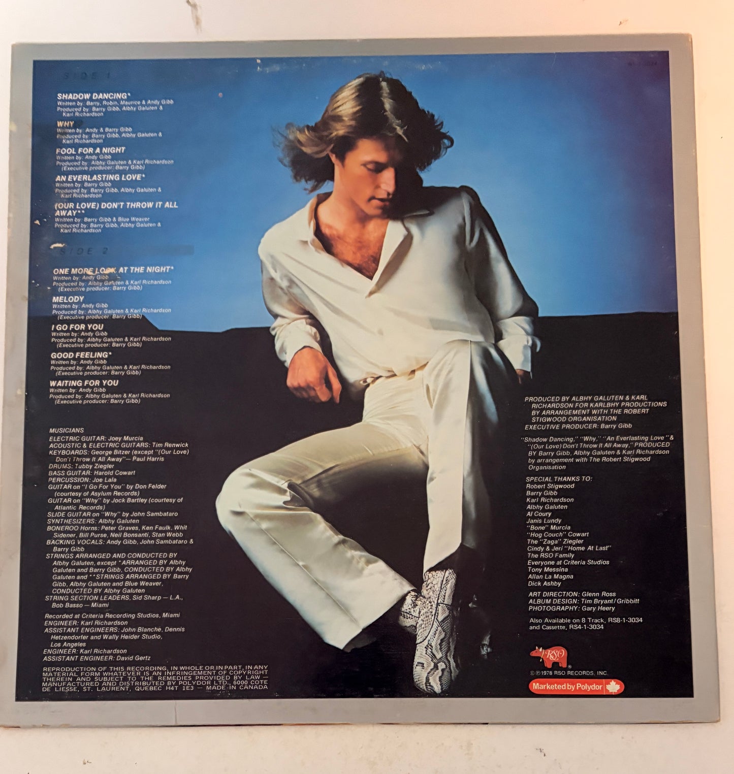 Andy Gibb Shadow Dancing 1978 Vinyl LP