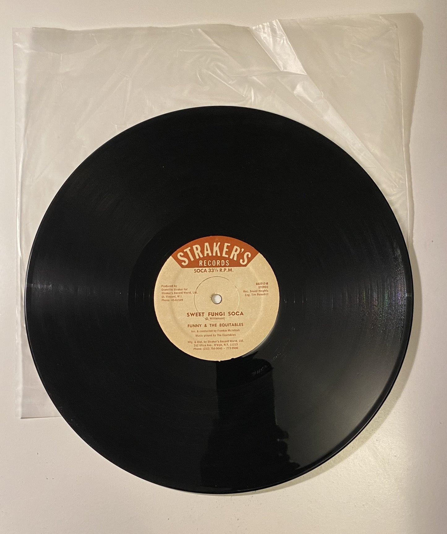 Straker's Funny Fungi/Sweet Fungi Soca Vinyl Record 1982