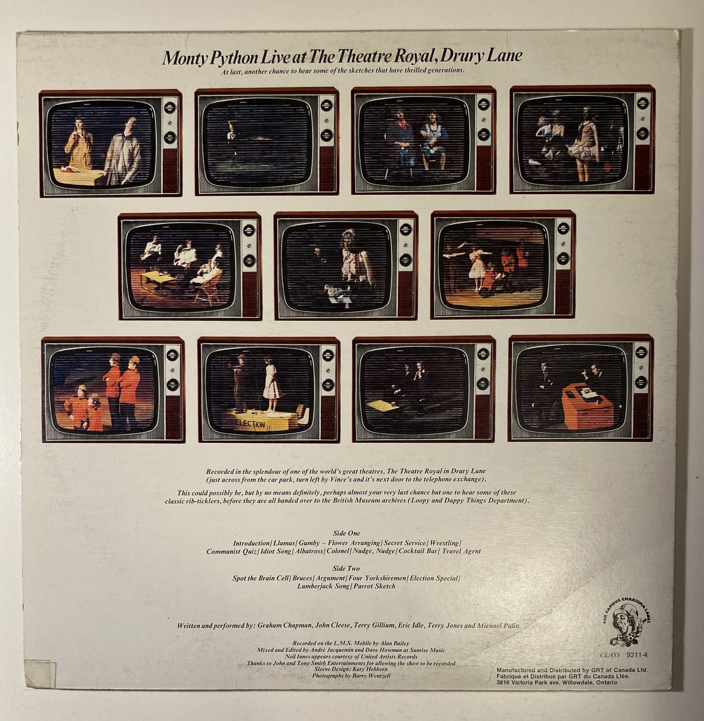 Monty Python Live at Drury Lane - 1975 Vinyl LP