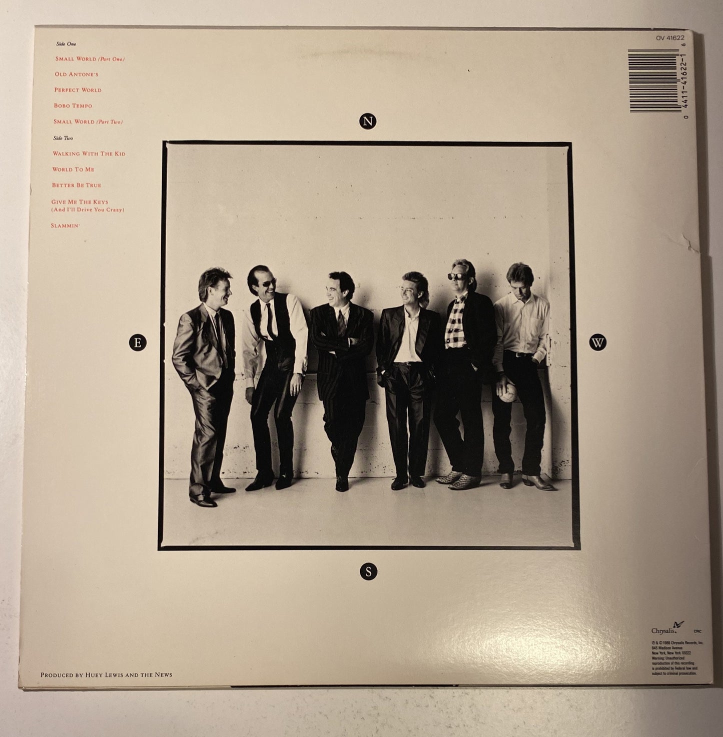 Huey Lewis & the News - Small World 1988 Vinyl LP