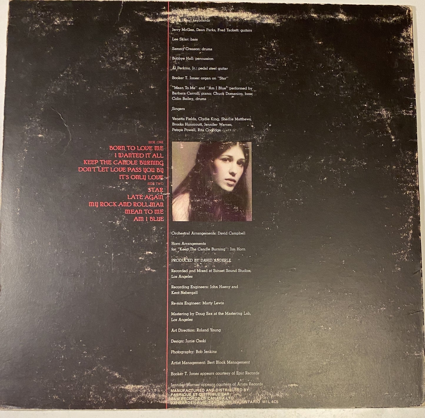 Rita Coolidge - It's Only Love - 1975 Vinyl LP Record