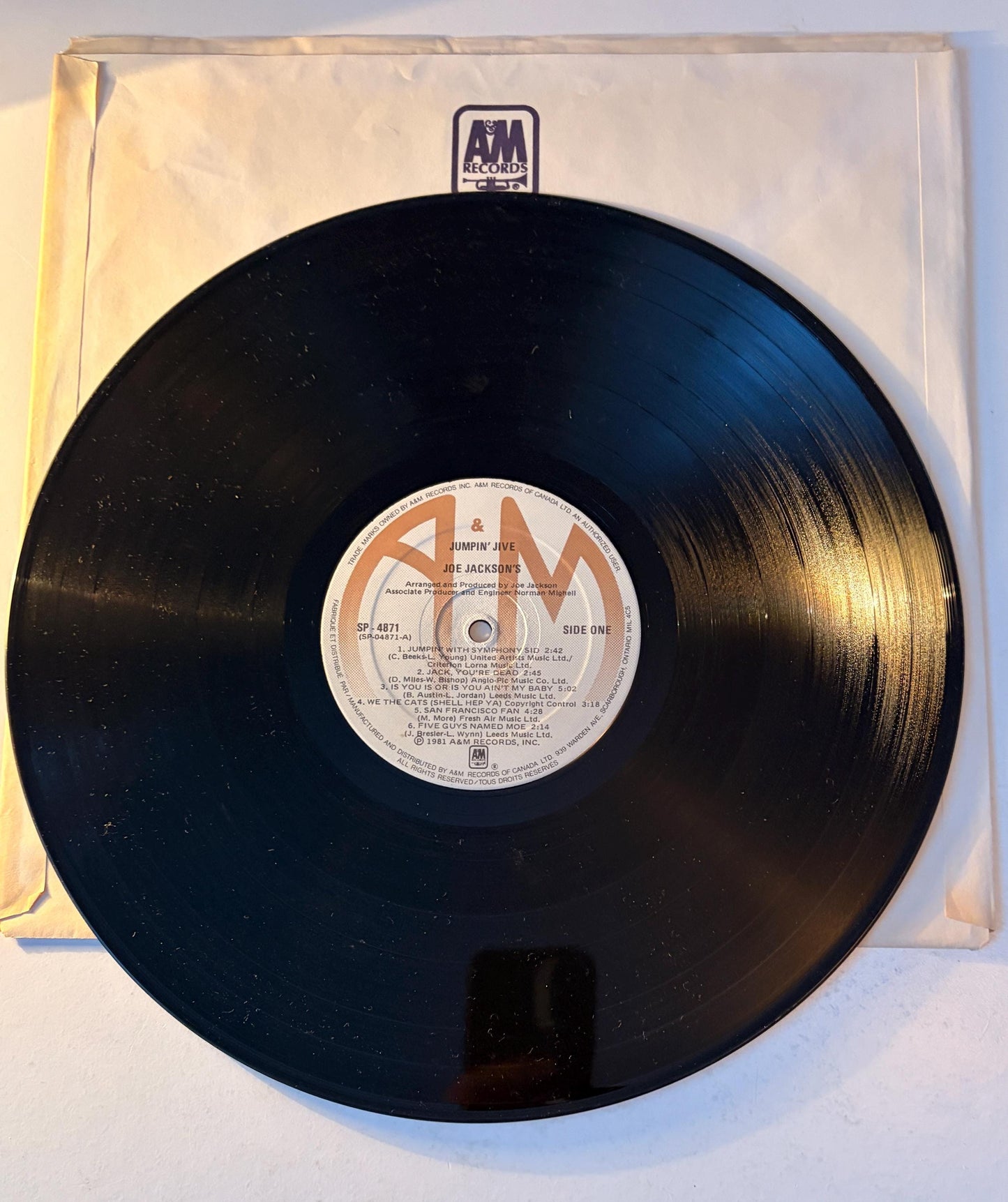 Joe Jackson Jumpin Jive 1981 Vinyl Record