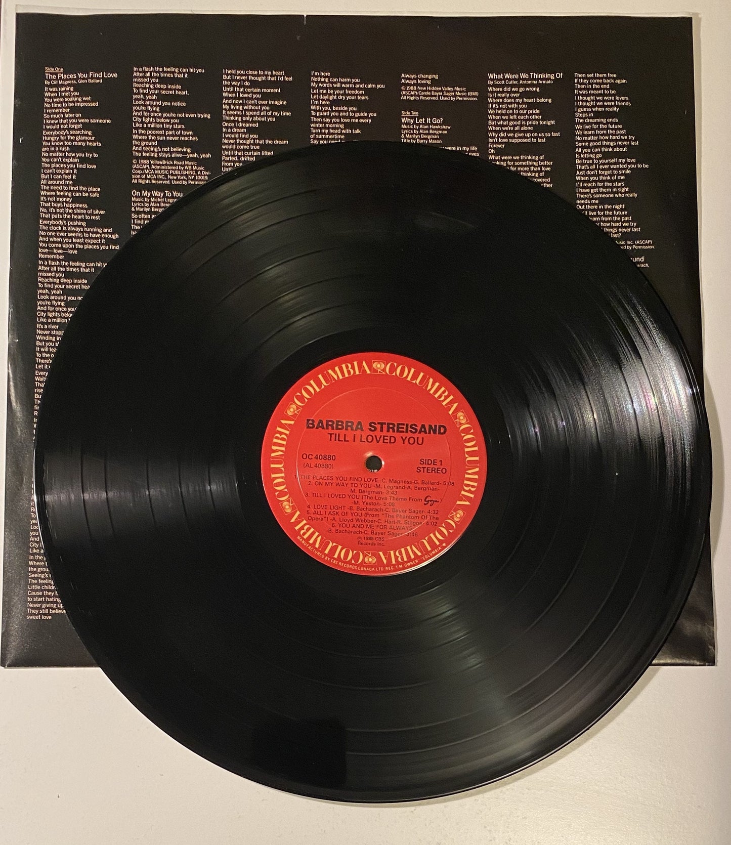 Barbra Streisand - Till I Loved You - 1988 Vinyl LP