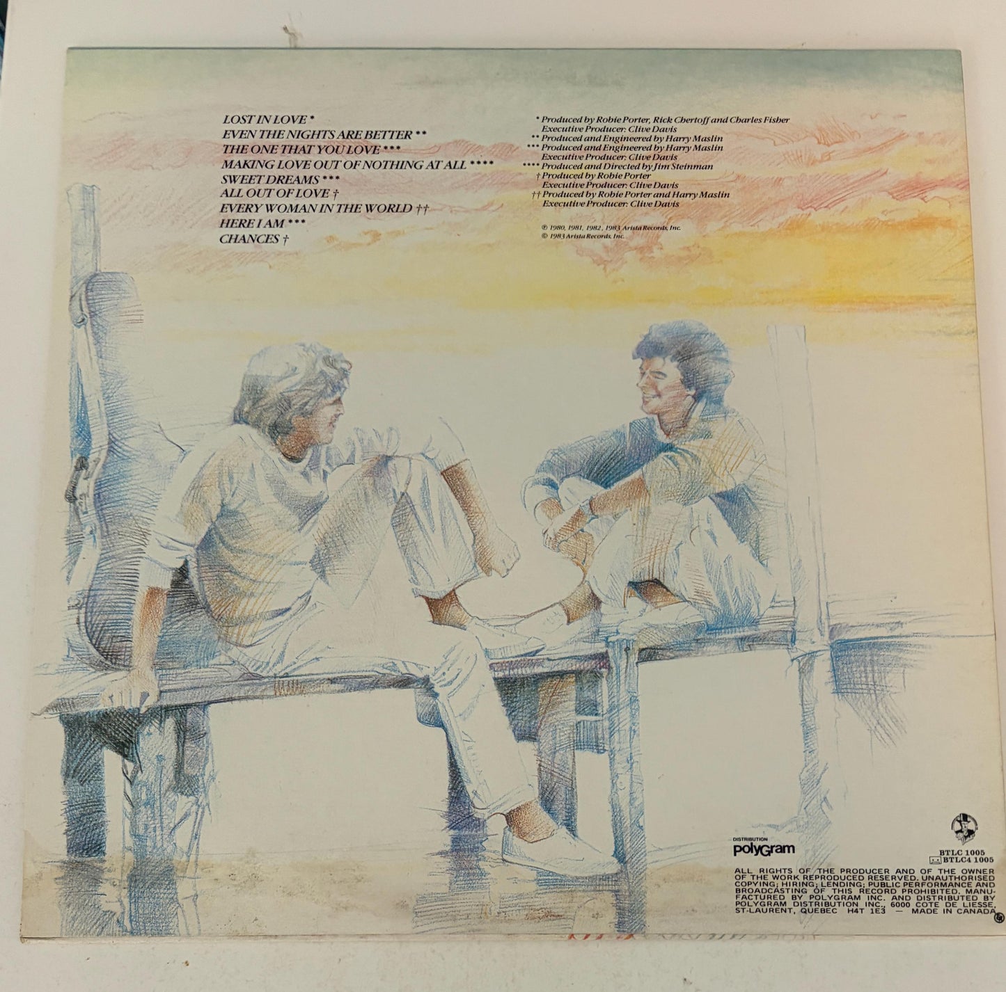 Air Supply Greatest Hits 1983 Vinyl Record