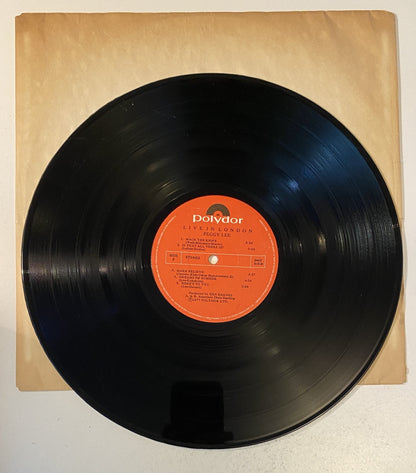 Peggy Lee - Live in London 1977 Vinyl LP Record