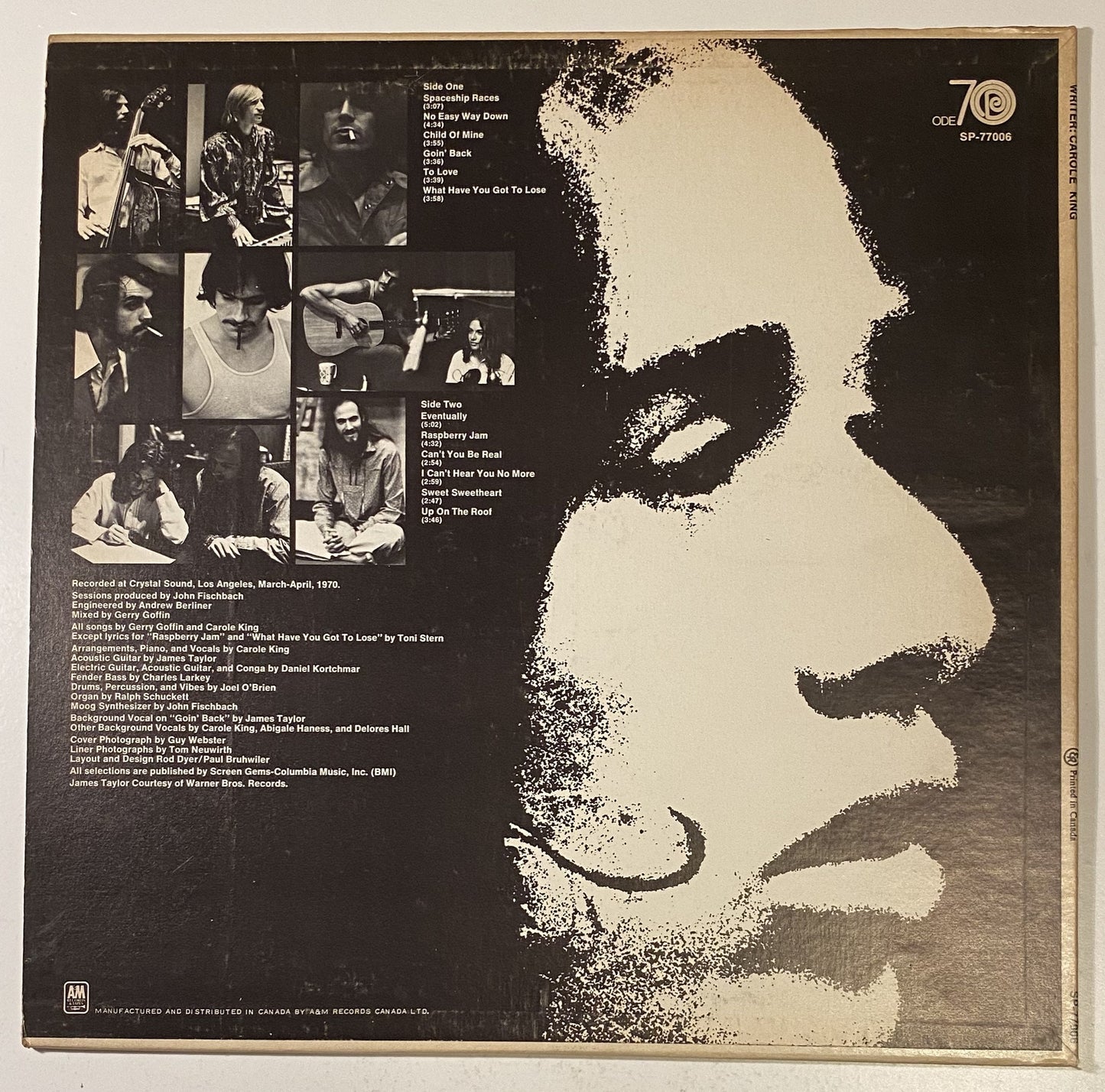 Carole King - Writer - 1970 Vinyl LP - Promotional Copy