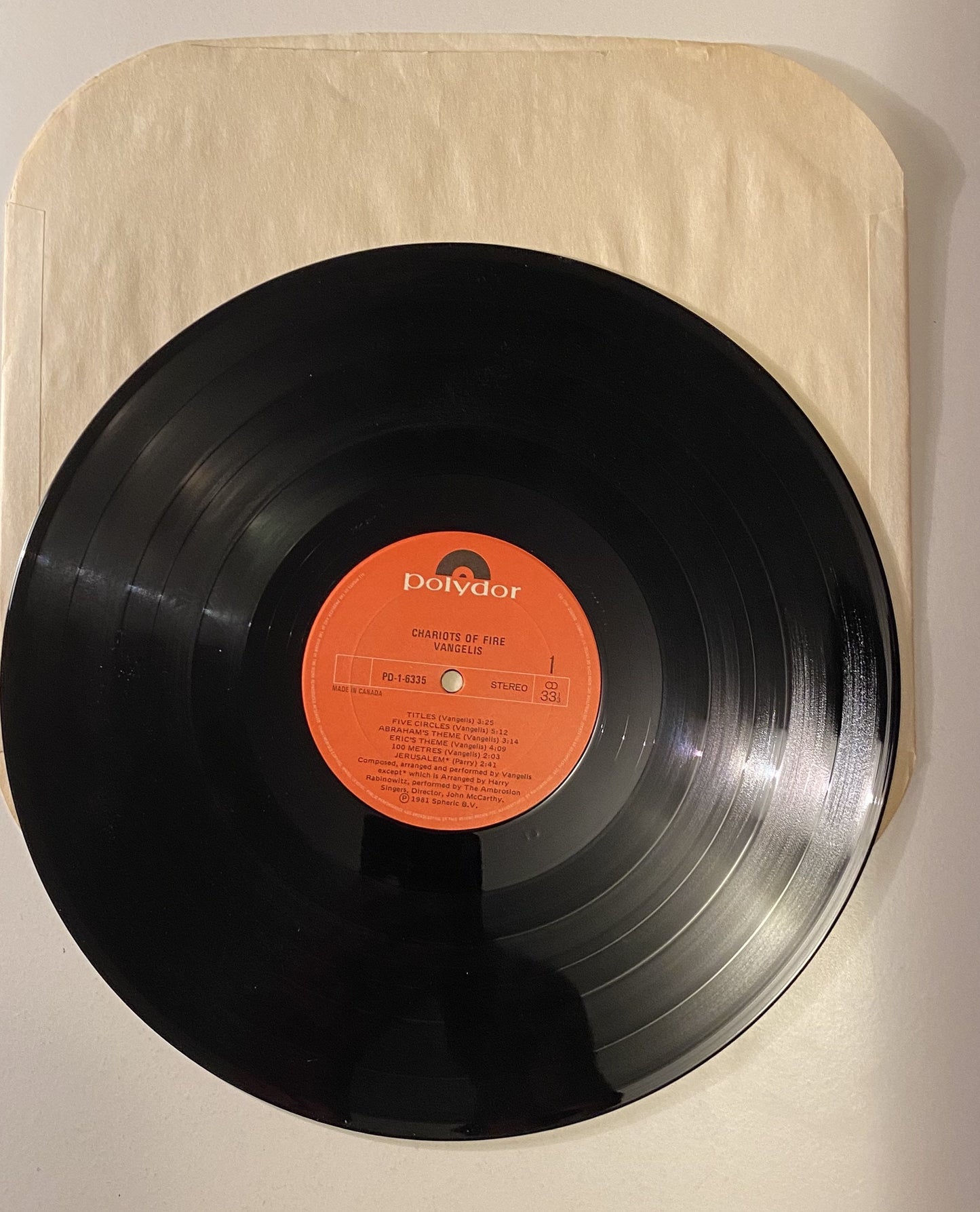 Chariots of Fire - Vangelis - 1981 Vinyl LP