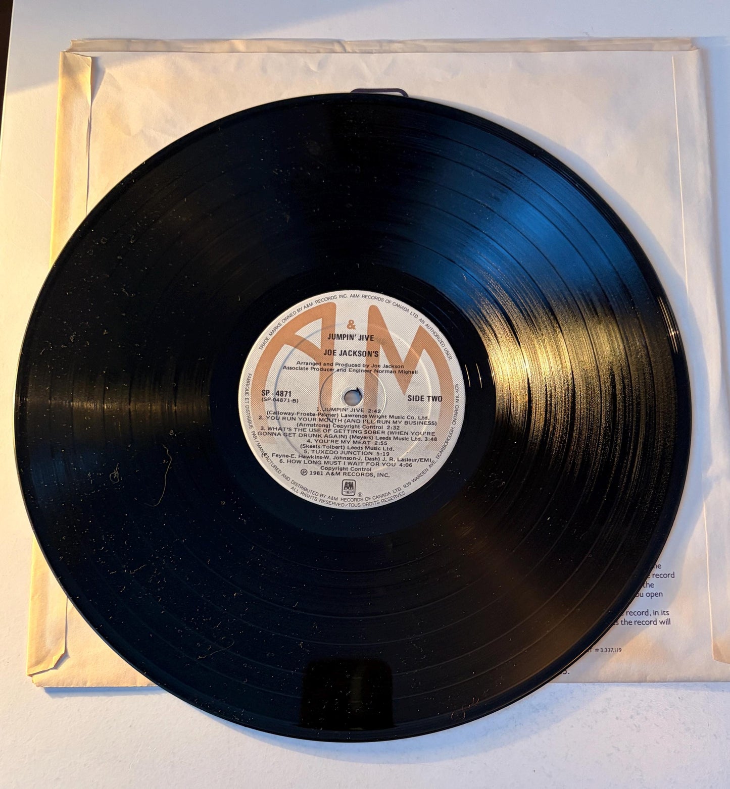 Joe Jackson Jumpin Jive 1981 Vinyl Record