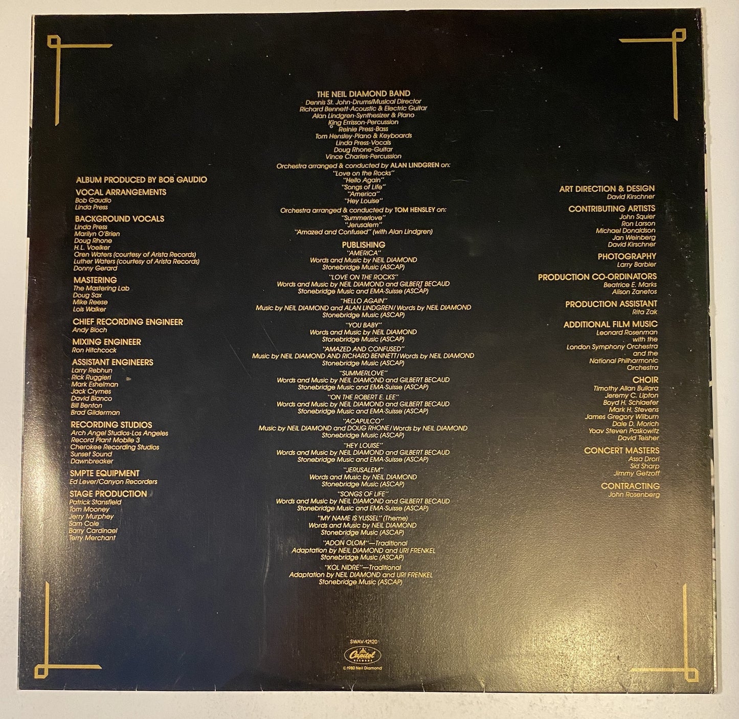 Neil Diamond - The Jazz Singer - 1980 Vinyl LP Record