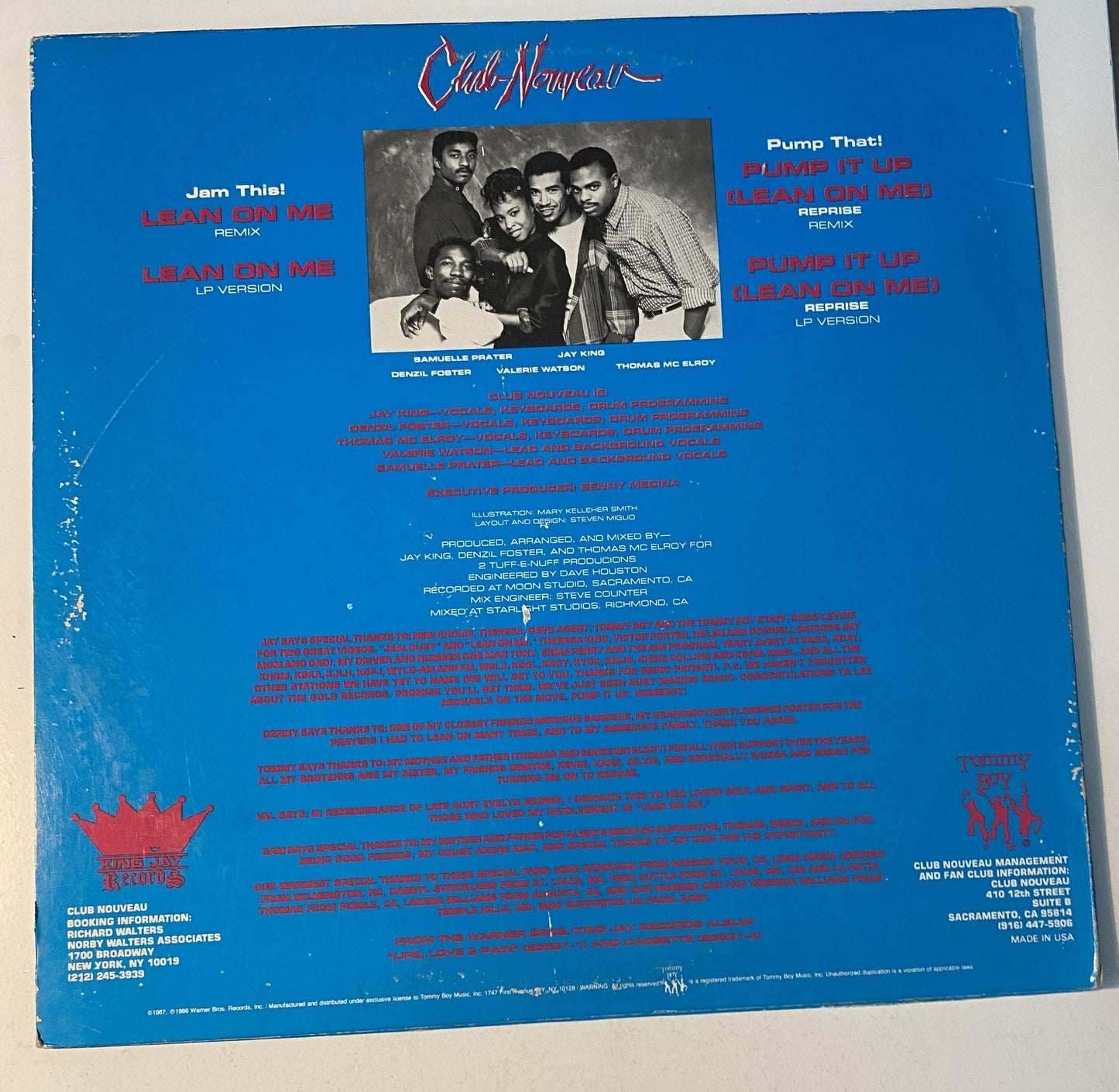Club Nouveau - Lean On Me Remix 1987 Vinyl Record