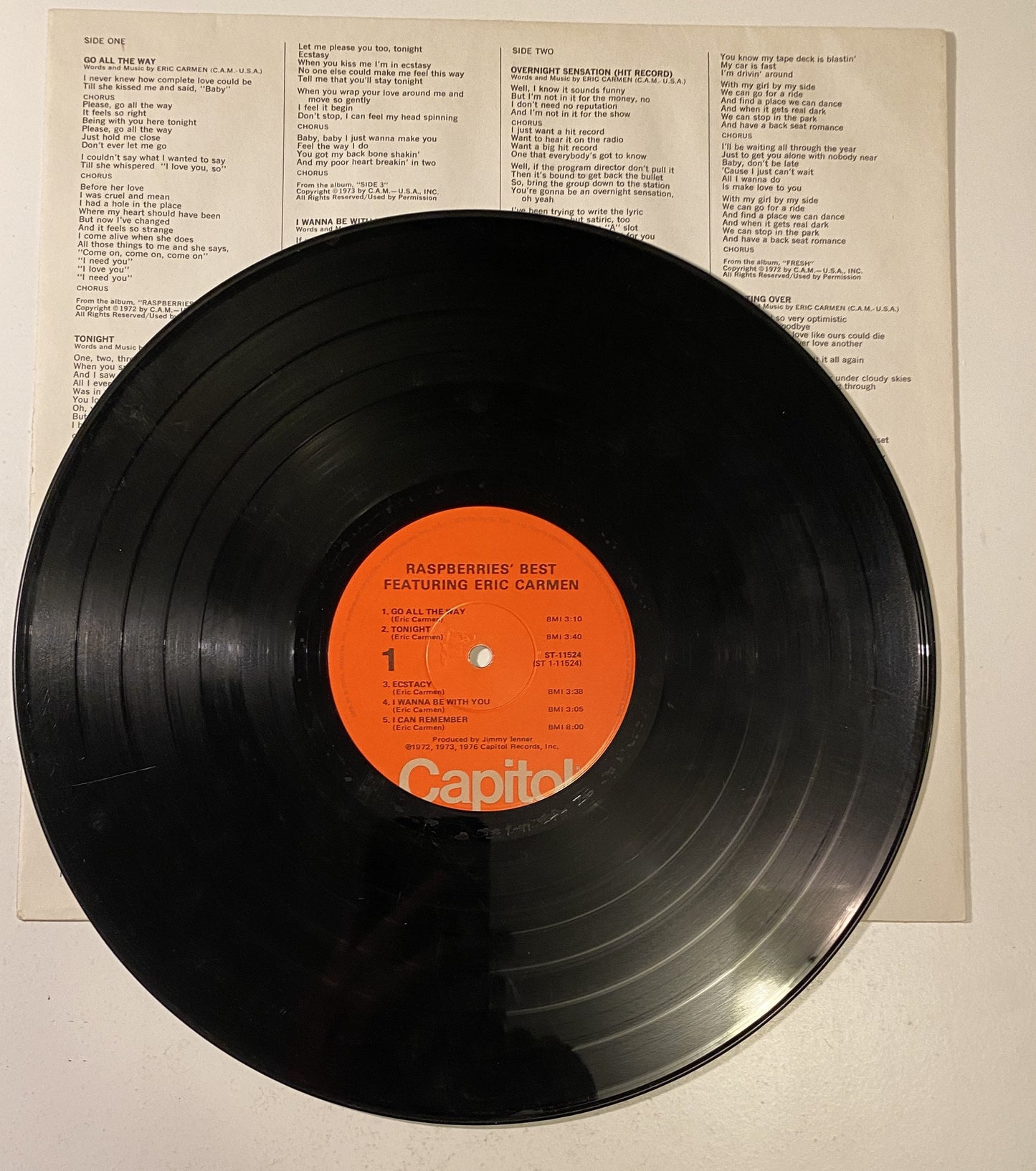 Raspberries – Raspberries' Best - Featuring Eric Carmen 1976 Vinyl LP Record