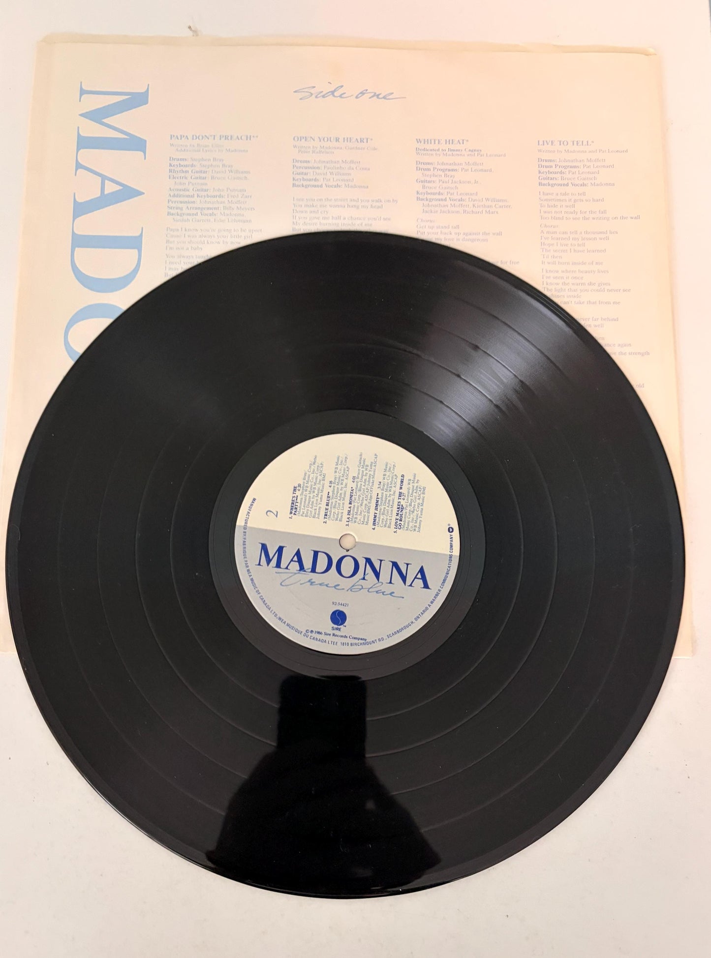 Madonna - True Blue 1986 Vinyl Record