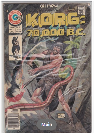 Charlton Comics Korg 70,000 BC Comic Book No. 7, 1976
